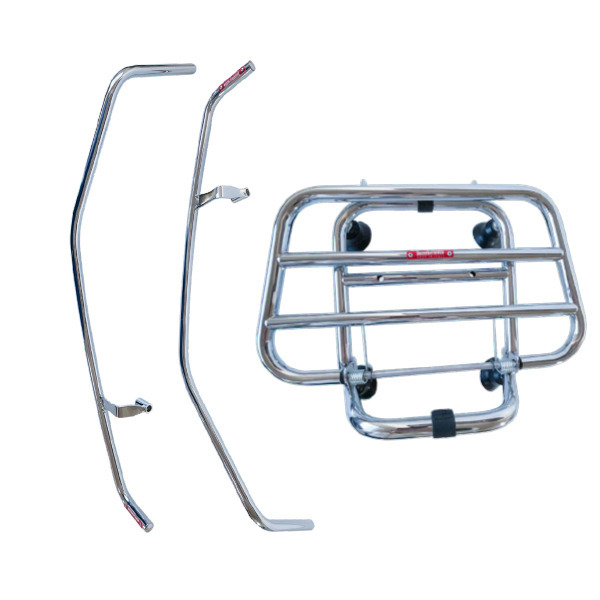 Lambretta Front Luggage Car. Fold - Side protectors Chrome - G